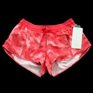 NWT Lululemon Hotty Hot Short 10 Coral tie dye